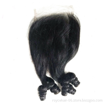 Royce Brazilian fummi Remy Hair 4*4 Lace Closure 100% Natural Color Human Hair with closure 1 pcs